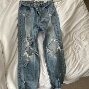 high rise mom jeans